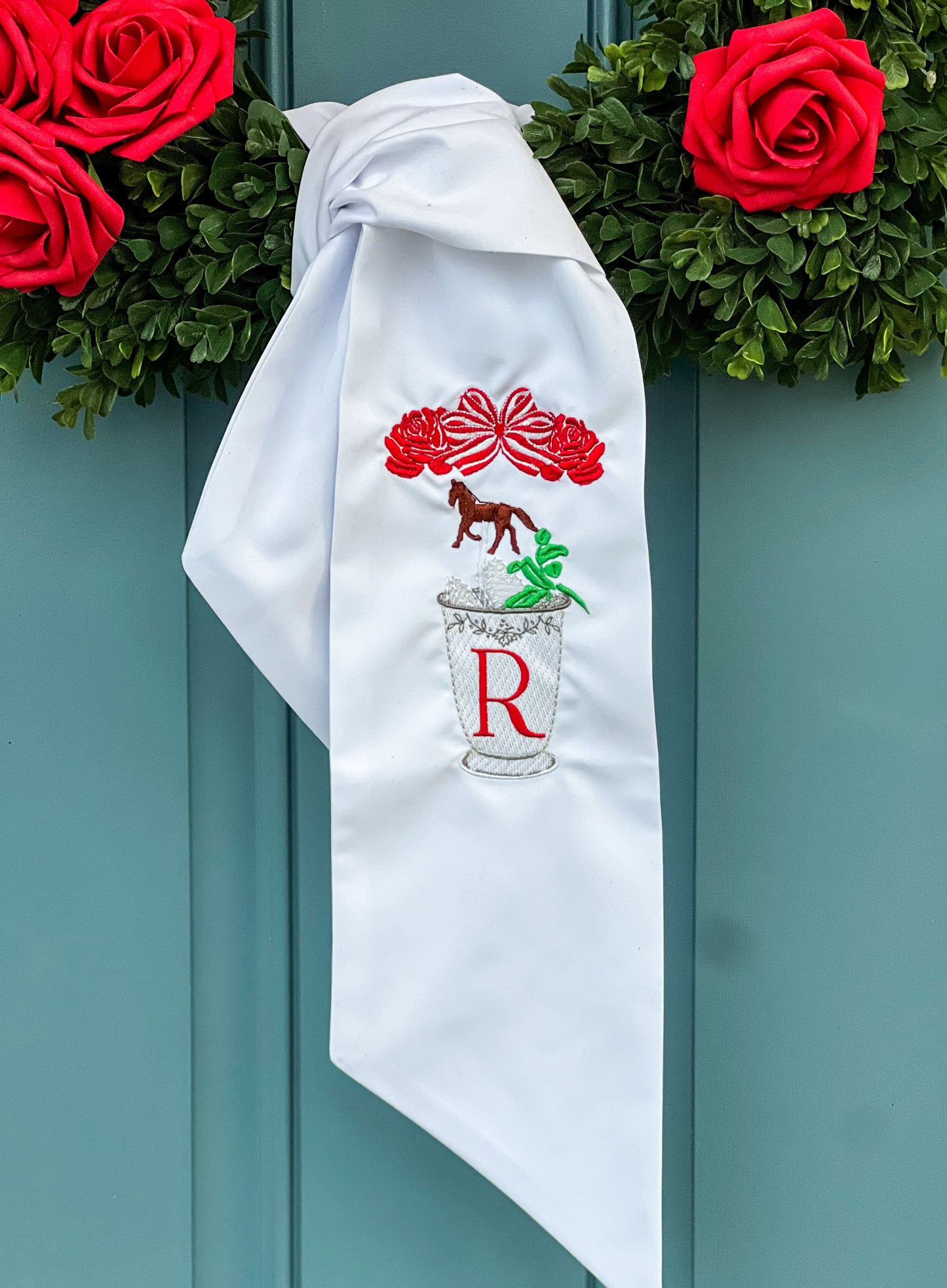 Mint Julep Derby Wreath Sash