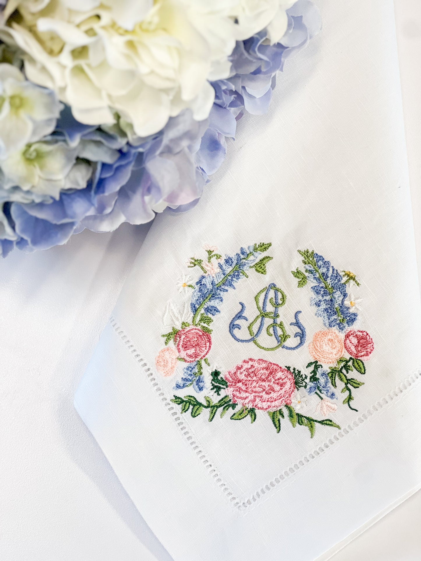 Hemstitched Linen Dinner Napkins - Set of 4