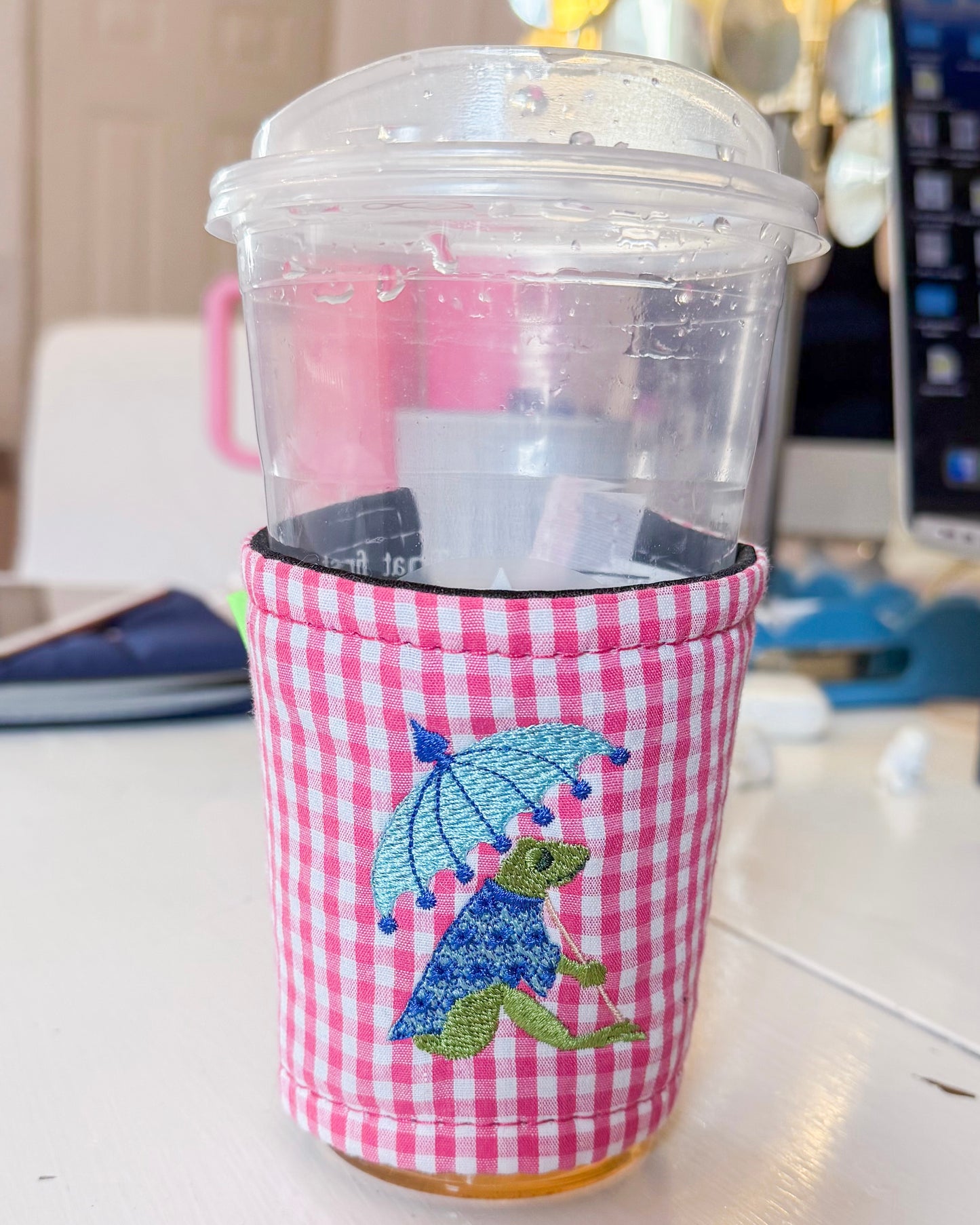 Embroidered Seersucker & Gingham Koozies
