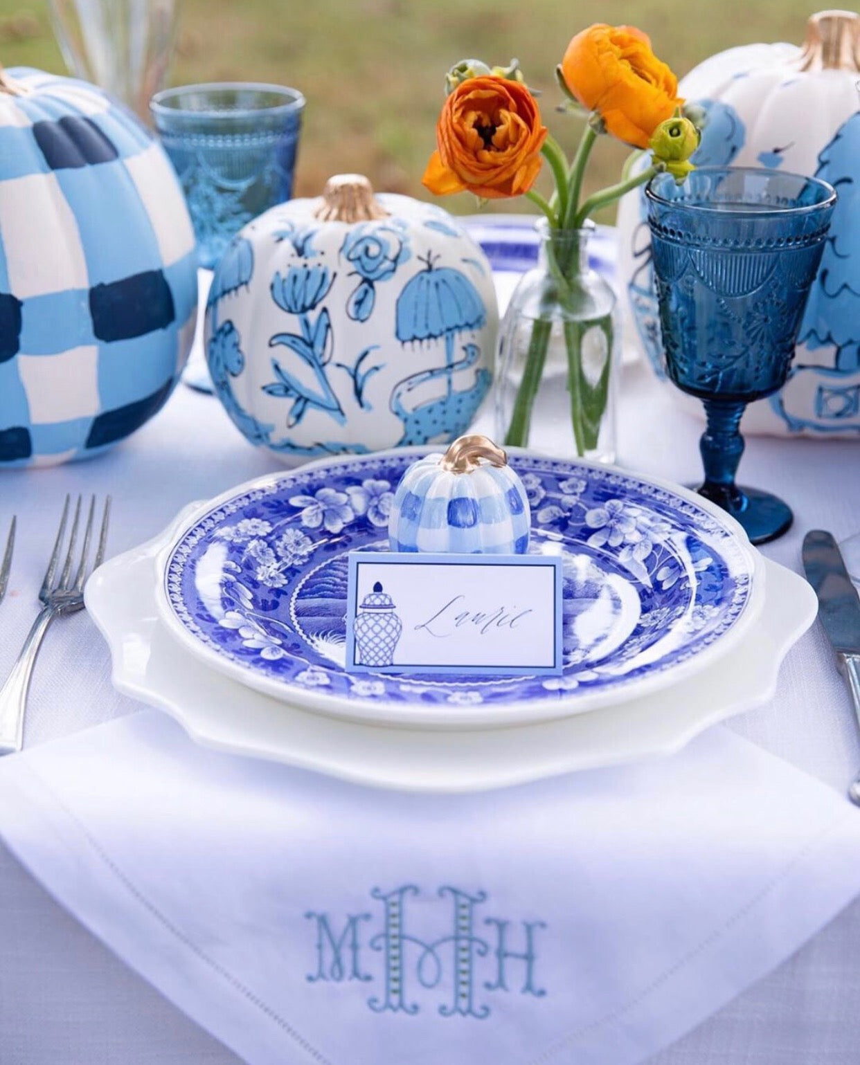 Hemstitched Linen Dinner Napkins - Set of 4