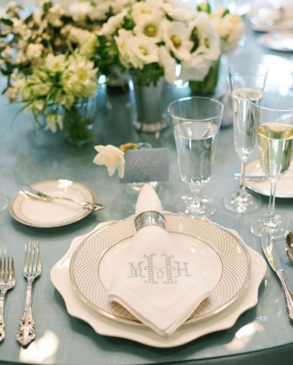 Hemstitched Linen Dinner Napkins - Set of 4