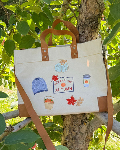 New England Autumn Mini Box Tote