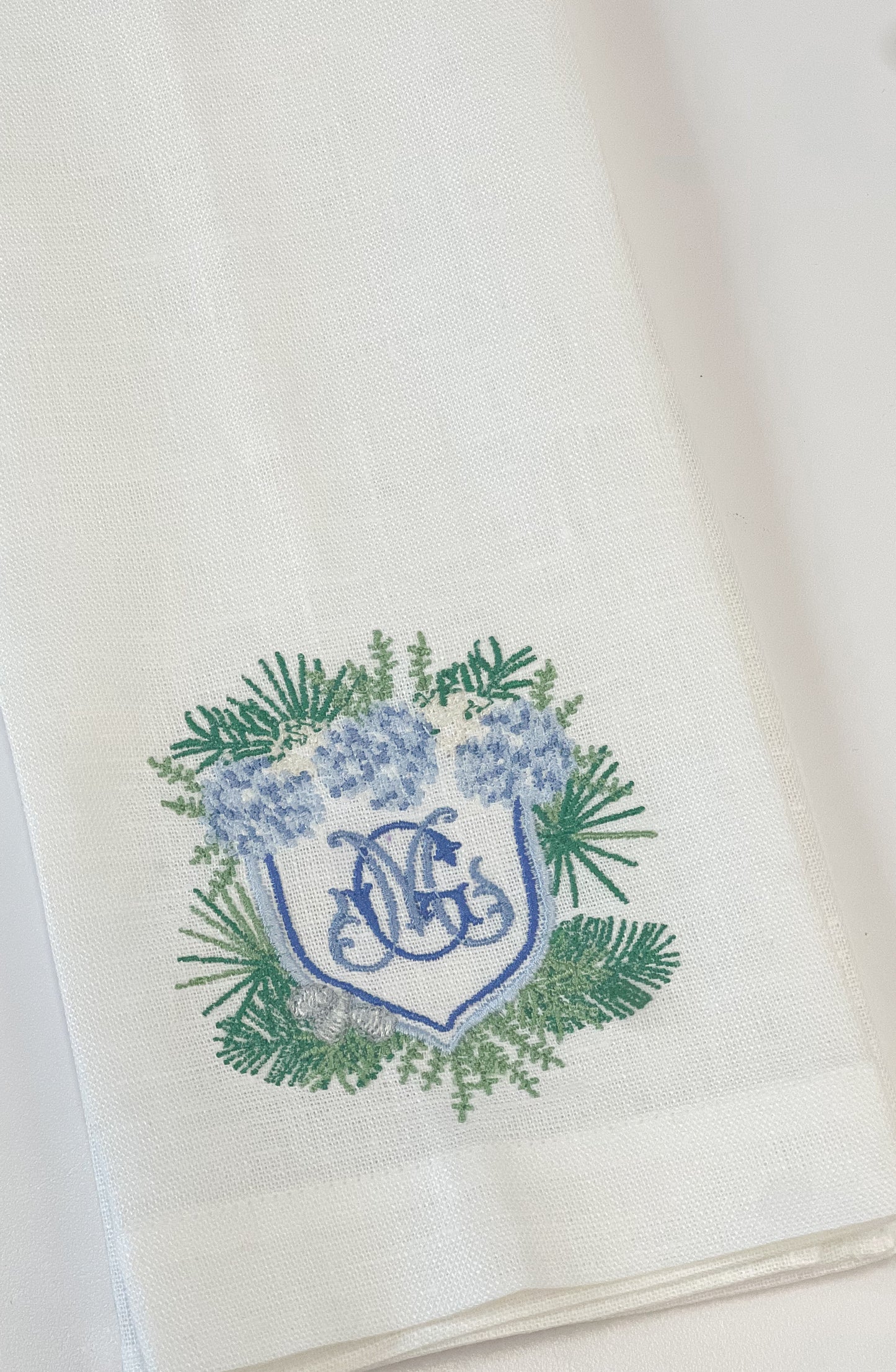 Custom Wedding Crest Linen Guest Towel