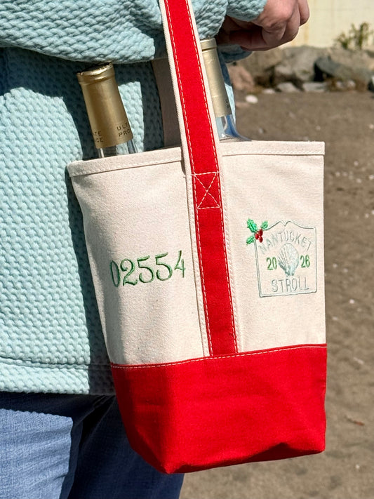 Nantucket Stroll Wine Tote -- PREORDER