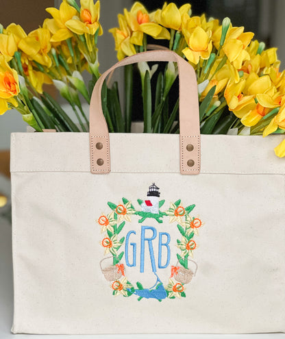 Nantucket Daffodil Crest Mini Box Tote